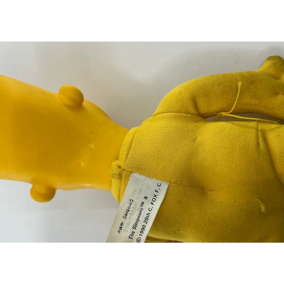 Vintage 1990s Bart Simpson Plush Toy with Plastic Head The Simpsons 8" - Picture 4 of 4